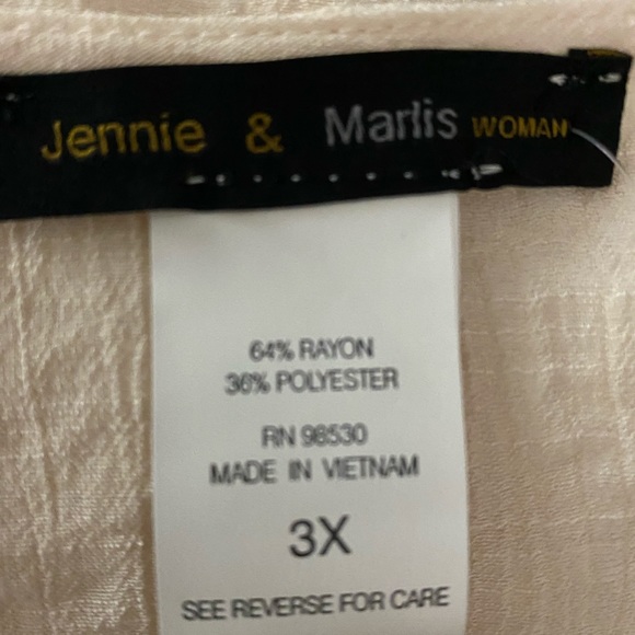 Jannie & Marlis 3X Cream BoHo top - Picture 4 of 6